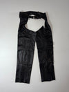 Vintage Harley-Davidson Black Leather Biker Chaps, Made in USA (W:34) (L:42)