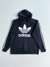 Adidas Originals Black Trefoil 3-Stripes Hoodie (L)