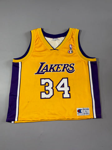 Vintage Champion LA Lakers Shaquille O'Neal #34 Jersey – Gold (2XL)