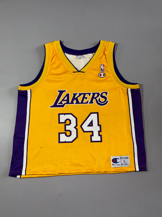 Vintage Champion LA Lakers Shaquille O'Neal #34 Jersey – Gold (2XL)