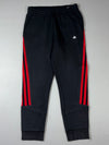 Adidas 3-Stripes Black & Red Tapered Track Pants (W:33) (L:40)