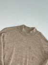 Vintage Yves Saint Laurent Pour Homme Beige Fine Knit Mock Neck Sweater (M)
