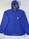 Carhartt Rain Defender Royal Blue Hooded Windbreaker Jacket (2XL)