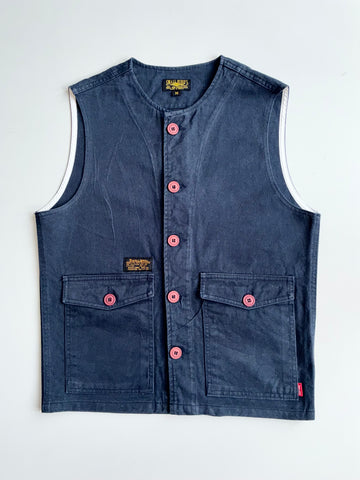 Small Bird's Overalls Co. Navy Workwear Vest – Made in Seoul |(S/M)