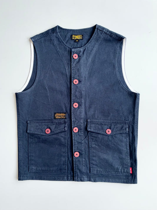 Small Bird's Overalls Co. Navy Workwear Vest – Made in Seoul |(S/M)
