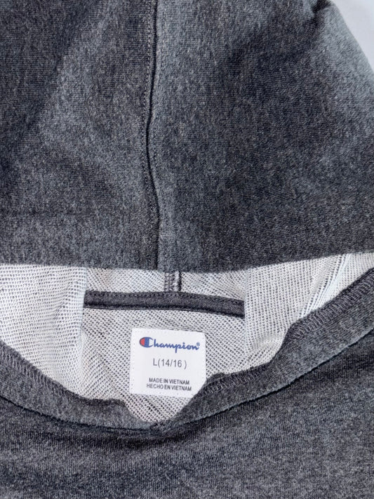 Champion Charcoal Grey Script Logo Hoodie – Size (S)