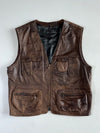 Vintage Premium Original Bomber Leather Vest (XL)