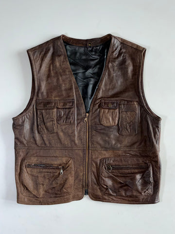 Vintage Premium Original Bomber Leather Vest (XL)