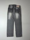 True Religion | Vintage Grey Washed Big-Stitch Jeans | (W:34) (L:44)