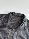 Vintage Black Leather Sleeveless Vest (XL)