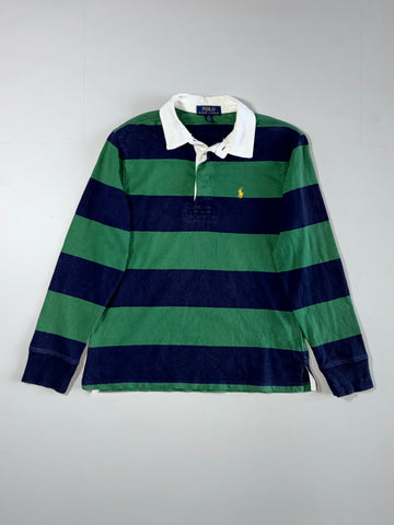 Polo Ralph Lauren Green & Navy Rugby Stripe Shirt (XXS)