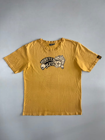 Master Jizo Japanese Demon Graphic T-Shirt – Washed Yellow (XL)
