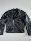 Euro Stars Black Leather Biker Jacket (Xl)