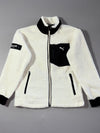 Puma White & Black Sherpa Fleece Zip-Up Jacket with Chest Pocket (S)