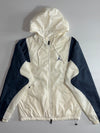 Kappa Hooded Windbreaker Jacket Blue  orange zip pull, reflective accents (M)