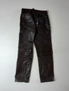 Angelo Litrico Vintage Distressed Dark Brown Leather Pants (W:31) (L:40)