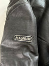 Vintage Magnum Leather Motorcycle Jacket – Black/Grey (Women's) (S)