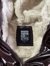 Q.J Glossy Sherpa-Lined Hooded Bomber Jacket – Brown Fuur inside (S)