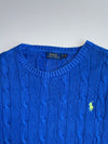 Polo Ralph Lauren Royal Blue Cable Knit Crewneck Sweater (M/L)