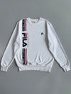 Fila Biella Italia Crewneck Sweatshirt | White | Big Logo Spellout (S)