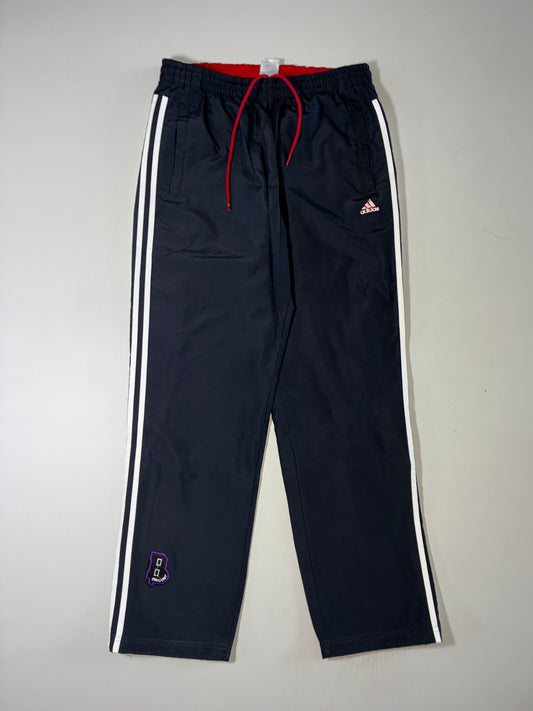 Vintage Adidas Navy Windbreaker Track Pants with Red Lining (W:32) (L:42)