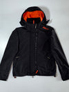 Superdry Black Windcheater Jacket with Orange Fleece-Lined Hood (L)