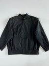 Vintage Yessica Black Embossed Leather Bomber Jacket (XL)