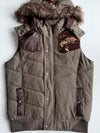 Big Train Osaka Japanese Dragon Embroidered Hooded Puffer Vest – Olive (M)