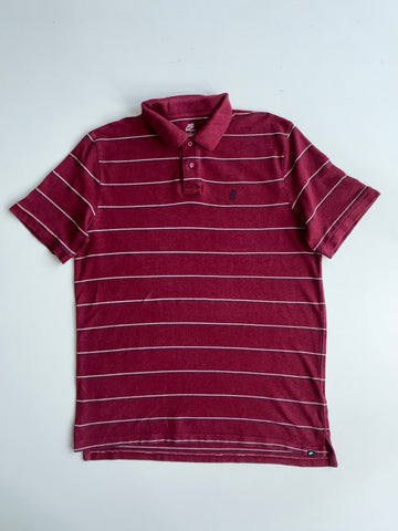 Nike Sportswear Burgundy Striped Piqué Polo T-Shirt – (XL)