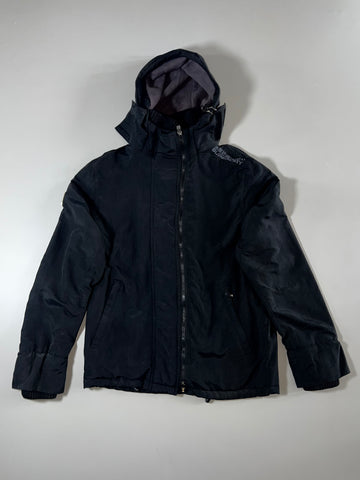 Superdry | Black Grey Fleece Lined Windcheater Jacket | (M)
