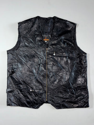 Italia Echtes Leder Genuine Leather Vest Black Men’s  (2XL)
