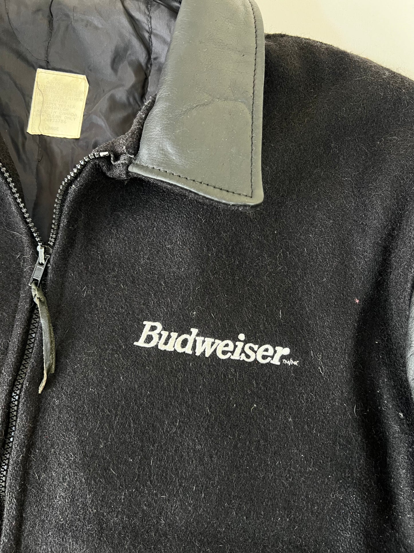 ZBudweiser Vasrsity Jacket Original Leather (XL/2XL)