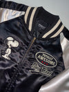 Peanuts Snoopy “Stay Cool” Satin Souvenir Bomber Jacket – Black/White (L)