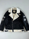 Coincos “Bad Boy” Patch Shearling (Furr Inside) Biker Jacket (M)