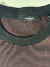 Jack & Jones Premium Striped Crewneck Sweater – Maroon & Black (M)