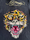 Ed Hardy by Christian Audigier Tiger Roar Polo Shirt W/ Rhinestones (L)