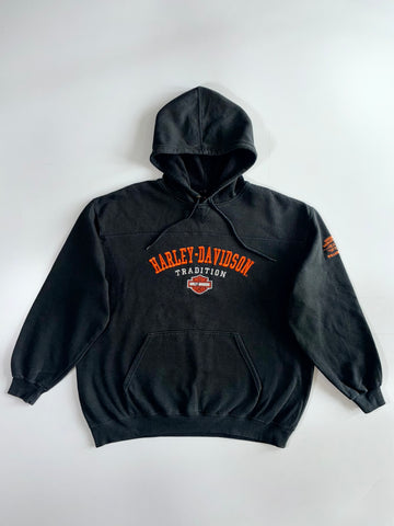Harley-Davidson “Tradition” Bar & Shield Embroidered Faded Black Hoodie (XL)