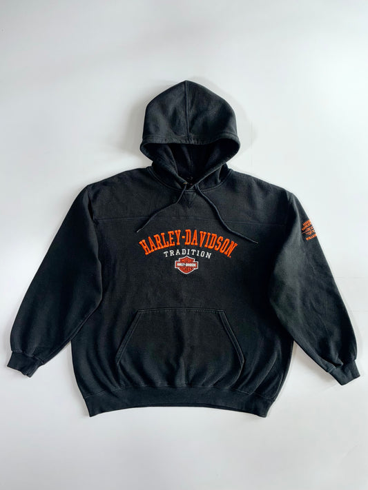 Harley-Davidson “Tradition” Bar & Shield Embroidered Faded Black Hoodie (XL)