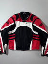 Vintage A-Pro Red Black Diablo Motorcycle Racing Jacket PADDED (M)