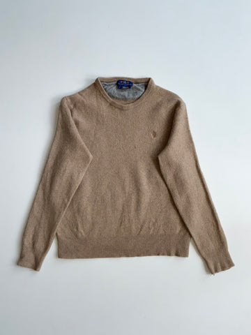 Polo Ralph Lauren Camel Knit Crewneck Sweater – Italian Yarn – (XS)