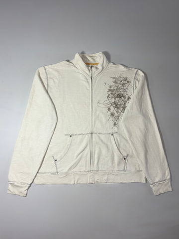 Guess | Cream Y2K Graphic Zip Track Jacket | (2XL/3Xl)
