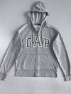 GAP Arch Logo Full-Zip Hoodie | Heather Grey | Classic GAP Block Logo (M)