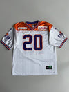 Vintage Puma #20 American Football Jersey – White & Orange Graphic Sports Tee (2XL)