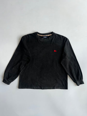 Burberry London Vintage Nova Check Collar Long Sleeve Tee (S)