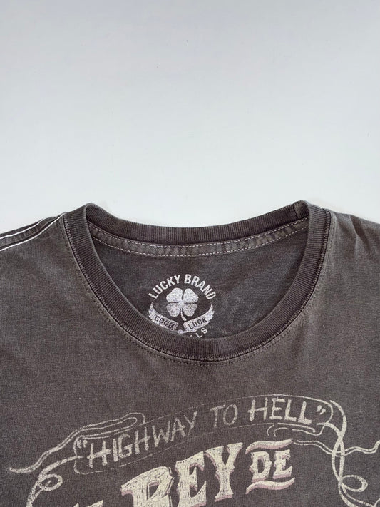 Lucky Brand Carretera Highway to Hell Bandido Motorcycle Club Faded Washed Long Sleeve Tee (M/L)