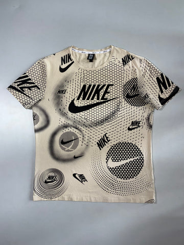Nike | All-Over Print Dri-Fit Tee | Cream/Black (XL)