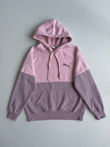 Puma Retro Colourblock Pink & Mauve Pullover Hoodie(S)