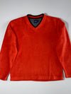 Vintage Gap Fleece V-Neck Pullover – Burnt Orange (M)