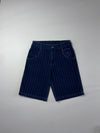 Majestic MLB Cooperstown Navy Pinstripe Denim Shorts (W:34) (L:25)