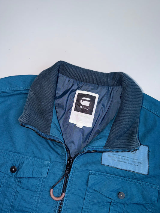 G-Star RAW Utility Tech Jacket – Ripstop Military Style (Teal) (Rare Spec Series) (XL)
